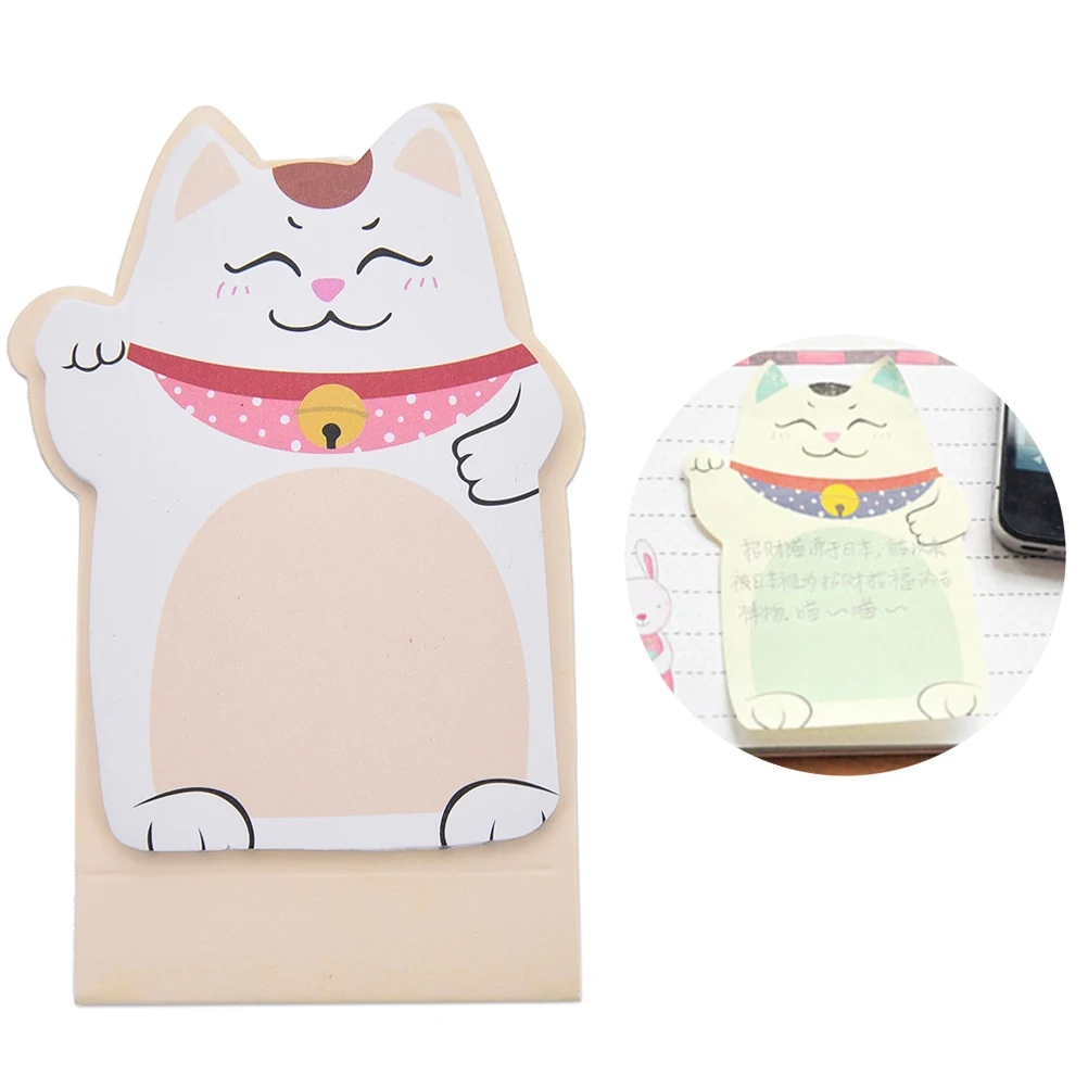 Клейкие стикеры для заметок заметки по повестке дня Kawaii Lucky Cat животных