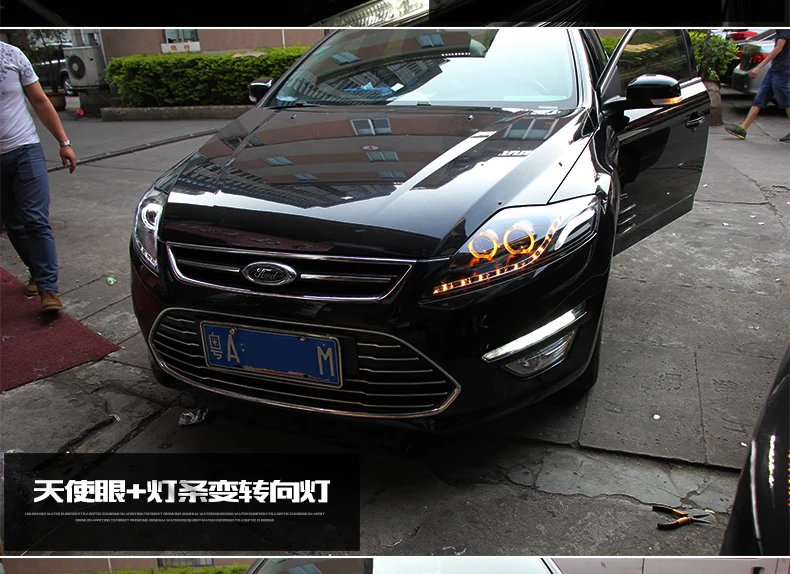 KOWELL автомобильный Стайлинг для Ford Mondeo светодиодный фонарь Mondeo 2007-2012 DRL H7 D2H Hid опция Ангел глаз би ксенон луч автомобиля в сборе