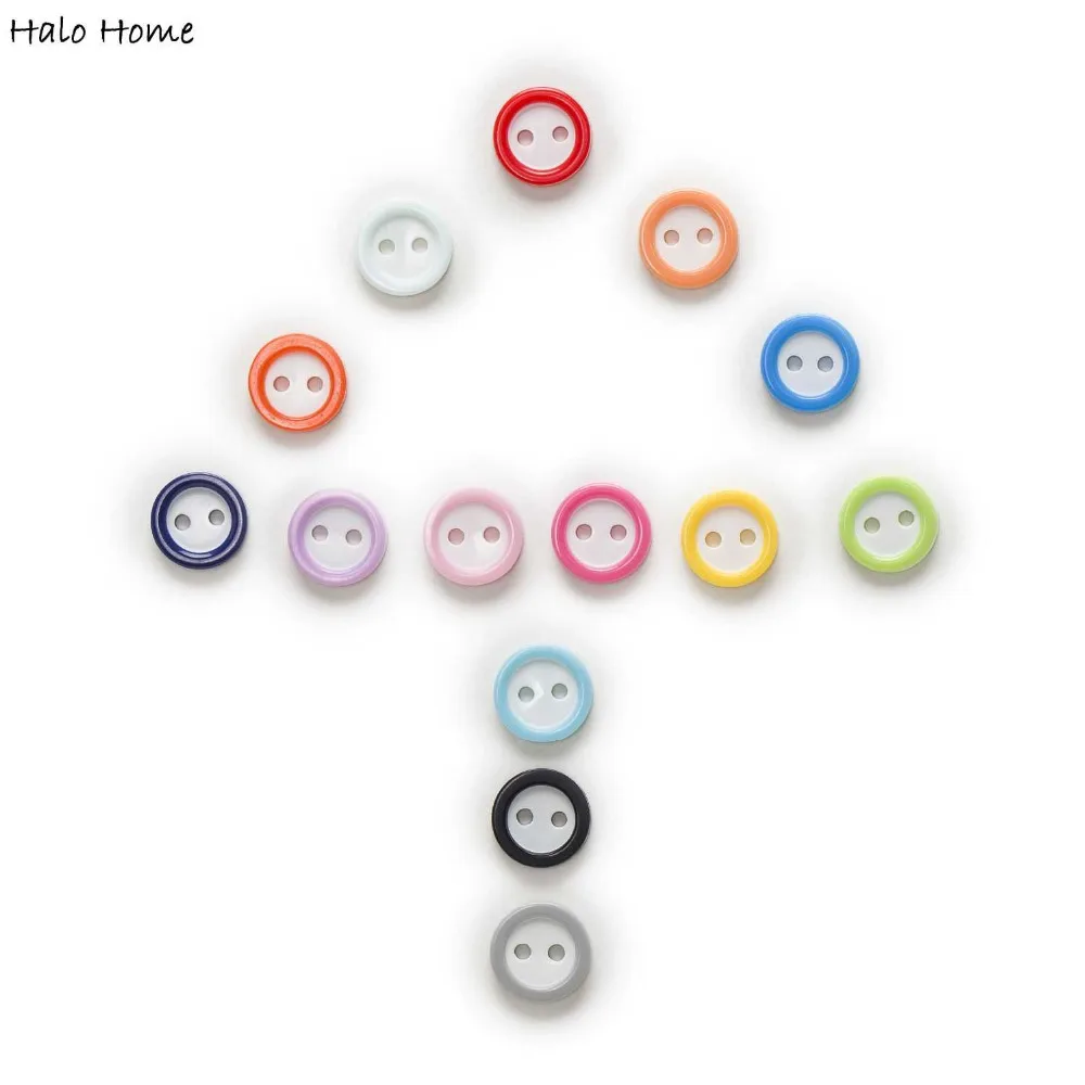 Разноцветные Круглые пуговицы из смолы с 2 отверстиями домашний декор шитье