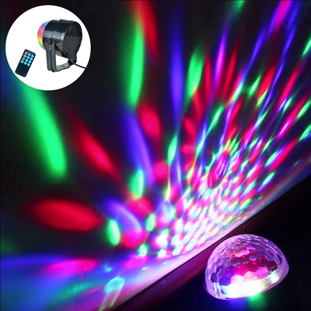 Светодиодный светильник шар для дискотеки вращающаяся сценическая RGB лампа со