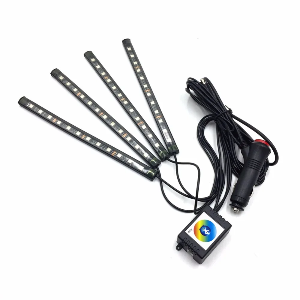 12 светодиодный RGB автомобилей Атмосфера украшения светильник полосы 12V Авто