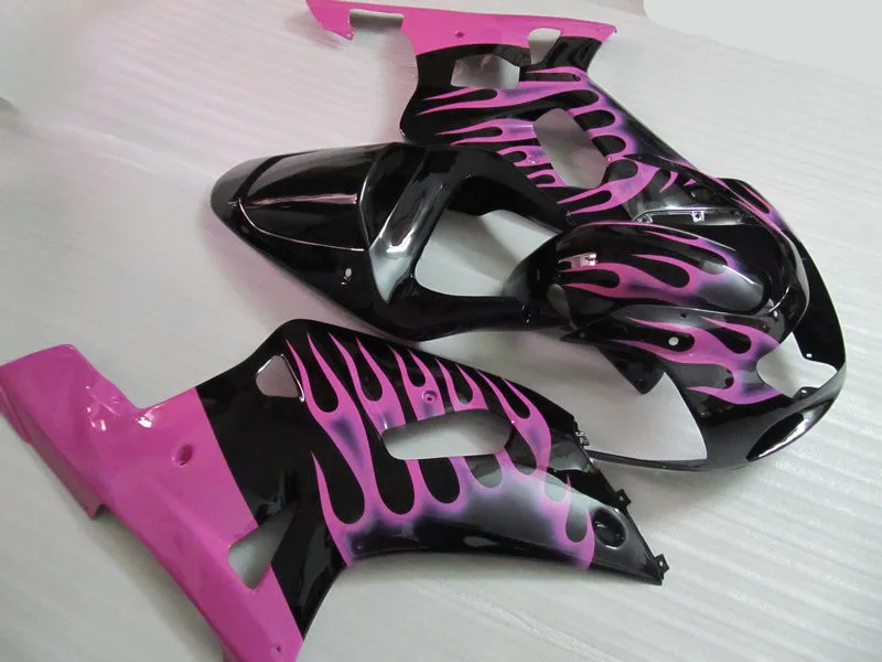 Motorcycle Fairing kit for SUZUKI GSXR600 750 K4 04 05 GSXR 600 GSXR750 2004 2005 ABS pink flames black Fairings set+Gifts SF26 |