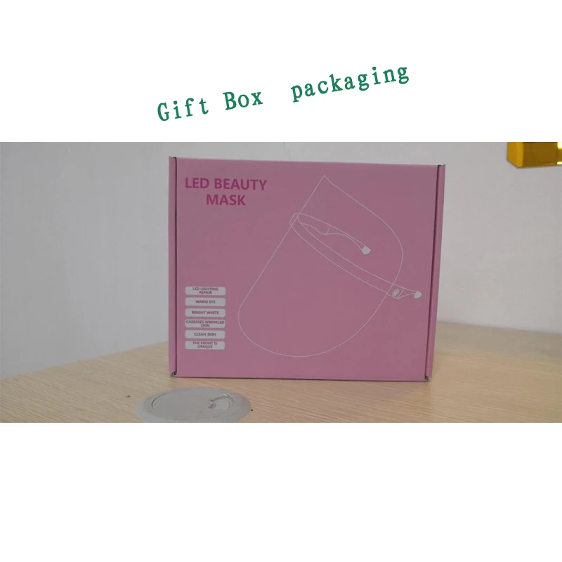 Gift Box Foreverlily, 3 цвета, светодиодная маска для лица, светодиодная, Корейская фотонная терапия, маска для лица, машинный светильник, терапия, маска от акне, маска для шеи, красивая светодиодная маска - Цвет: Gift Box