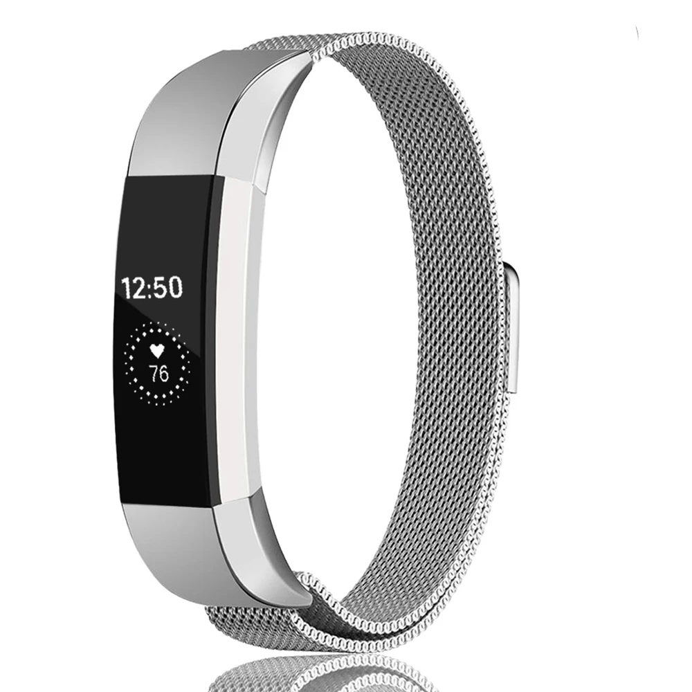 Миланский сменный ремешок из нержавеющей стали для Fitbit Alta HR серебристый