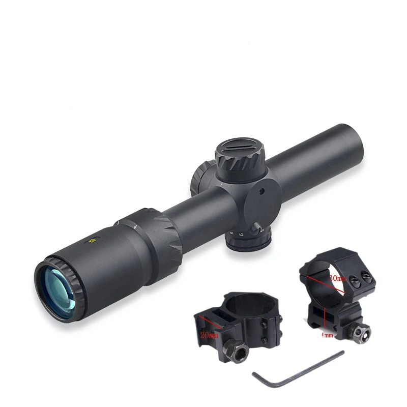 Обнаружения HD 1-6X24IR BDC компактный Ar прицел 30 мм трубка длинный глаз рельеф охотничьи прицелы красный Dod сетка противоударный оптический прицел - Цвет: low 20mm mount