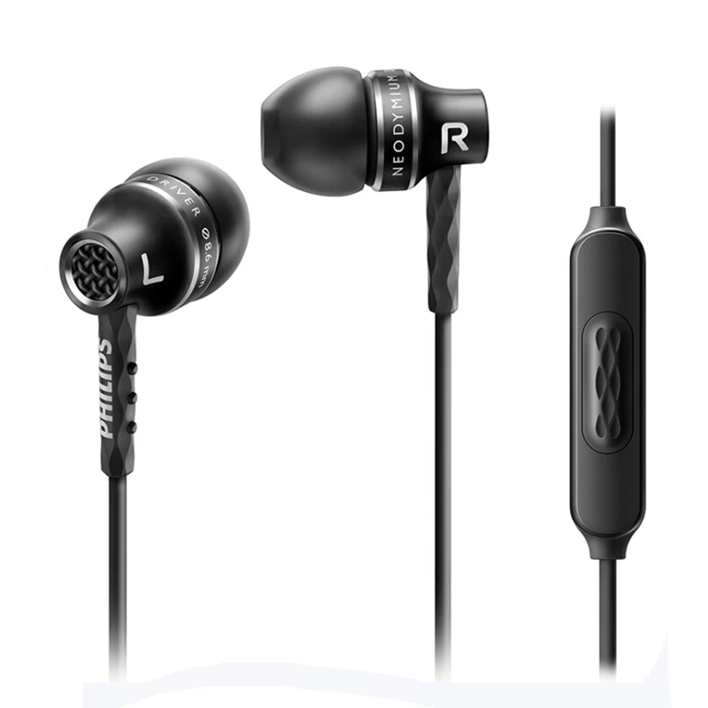 Оригинальные Проводные Наушники Philips SHE9105 с контроллером разъем 3 5 мм силиконовые