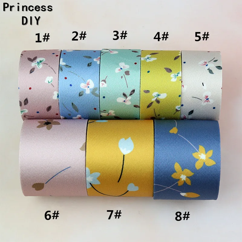 5M/Lot 10 25 40mm Craft Matt Cotton Ribbon Printed Flower Fabric Layering DIY Floral Collar Hair Bow Tie Accessories Material | Дом и сад