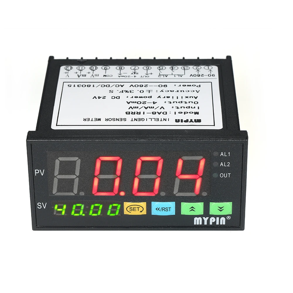 

Digital LED Display Sensor Meter with 2 Relay Alarm Multi-functional Intelligent Pressure Transmitters 0-75mV/4-20mA/0-10V Input
