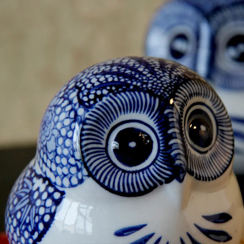 Антиквариат для дома Имитация животных цвет синий и белый фарфоровое украшение |