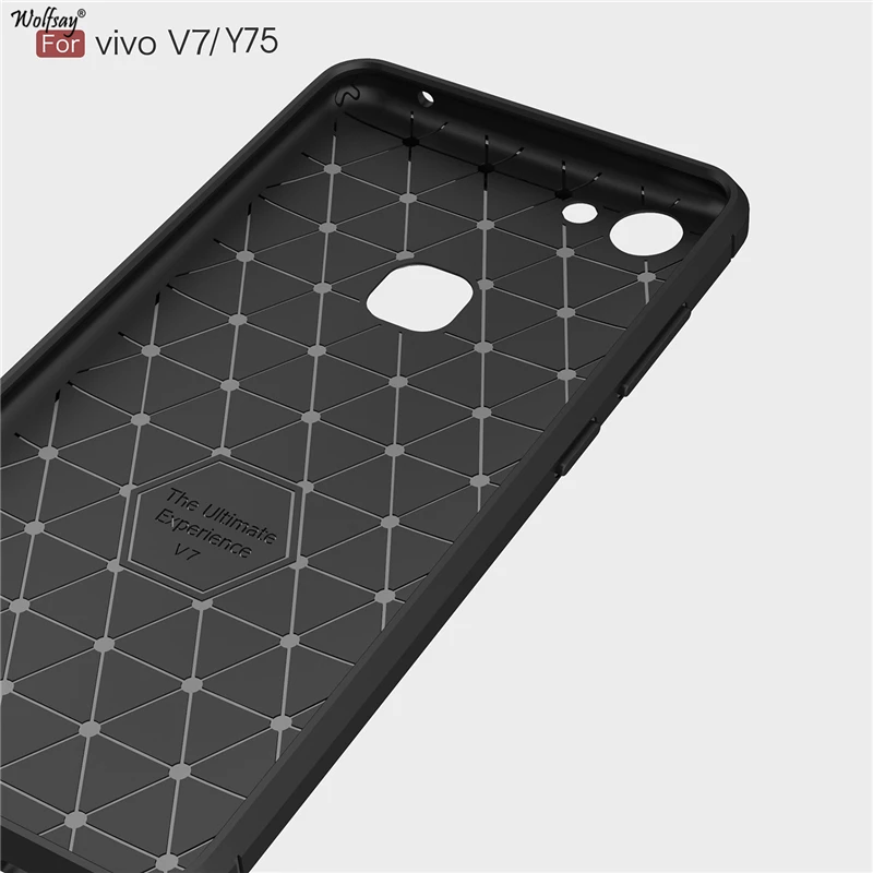 Wolfsay антидетонационных ЧЕХОЛ ДЛЯ Vivo V7 случае Y75 Мягкие TPU матовый чехол для BBK