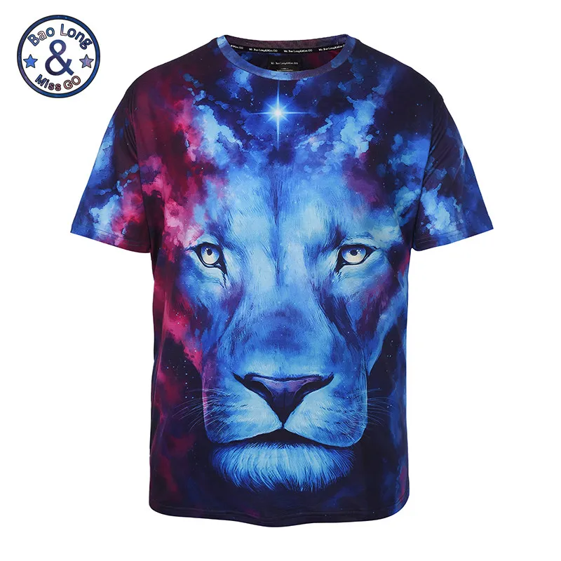 Новый стиль Мужская брендовая одежда с принтом тигра 3D Футболка мужская