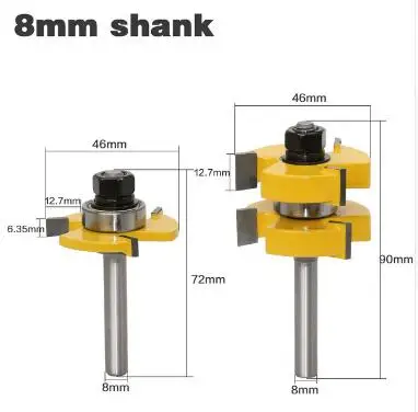 8mm shank 2 шт./компл. Концевая фреза 8 мм хвостовик в большом количестве, но не более чем на 1-1/4 фреза по дереву для соединения шип-паз режущие иструменты с ответной канавкой и вырезания гребней и наборы для ухода за кожей - Длина режущей кромки: 8mm shank
