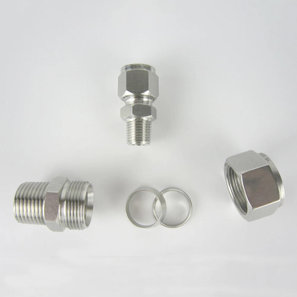 1/" 1/4" 3/" 1/2" NPT папа x 3/4/6/8/10/12-20 мм OD двойной наконечник сжатия соединителя соединения Нержавеющая 304