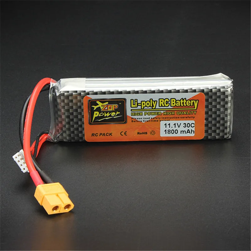 ZOP Power 11 1 В 1800 мАч 30C Lipo аккумуляторная батарея с Т-образным разъемом XT60 разъем для