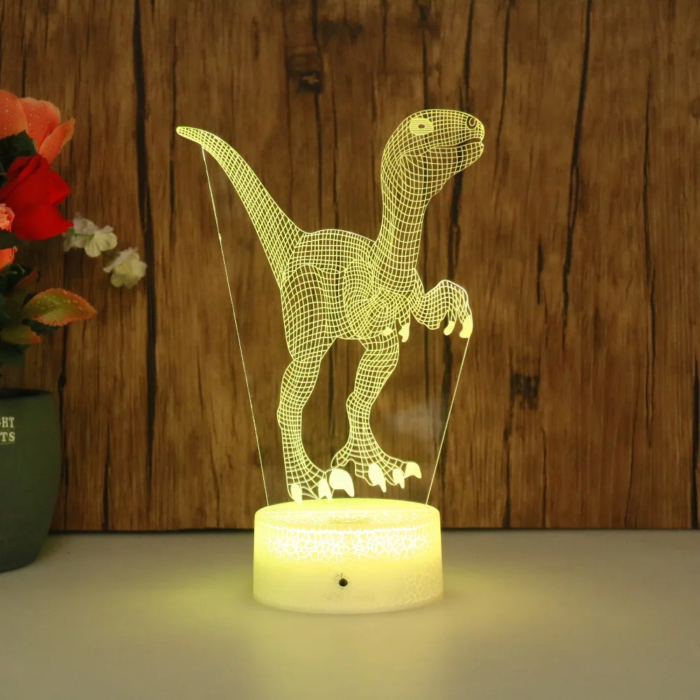 Новинка 3D с единорогом Serise трещина база 7 видов цветов ночник LED сенсорный USB для