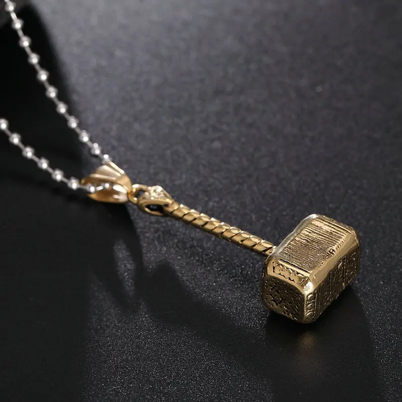 Amgj панк Титан Сталь Молотки Подвески Цепочки и ожерелья для мужчин Best подарок