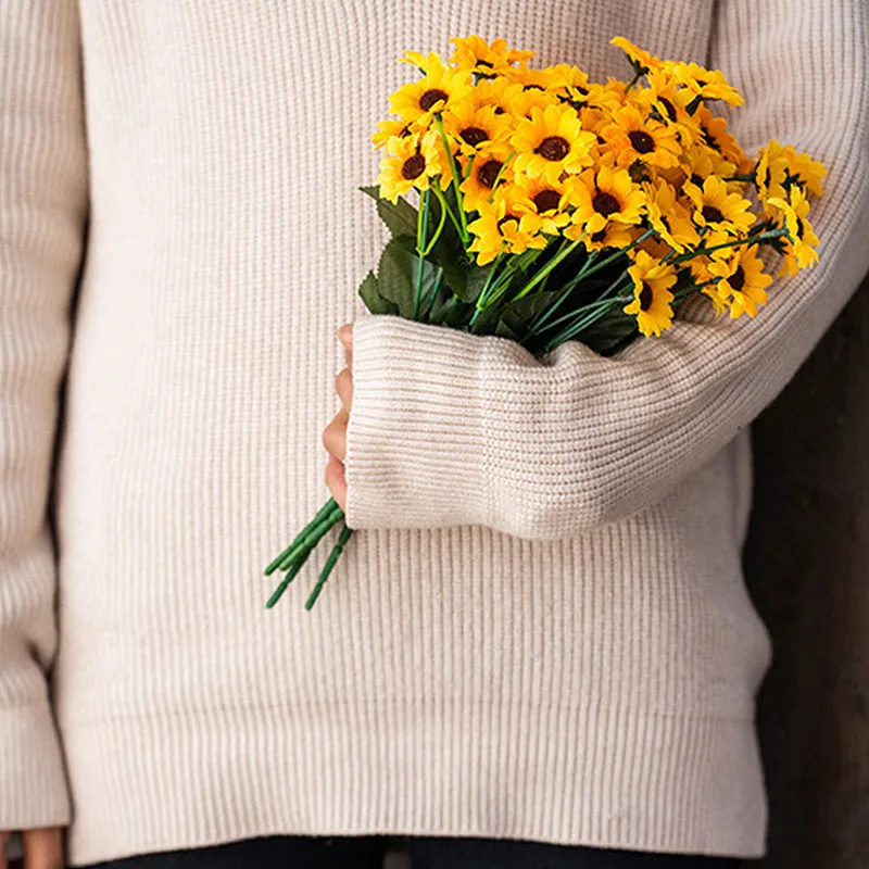 1 букет искусственные шелковые цветы подсолнуха настоящие Подсолнухи для