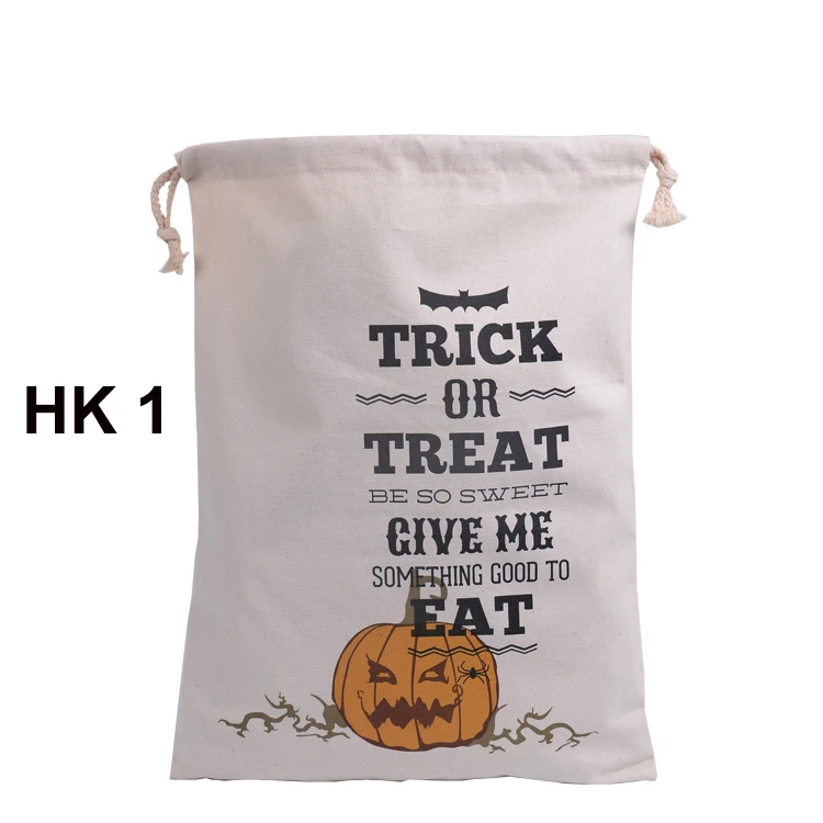 Bolsa de mano de lona de algod&oacute;n para ni&ntilde;os, saco de Halloween, regalos de Halloween, 6 estilos, gran oferta, 30 unids/lote-1
