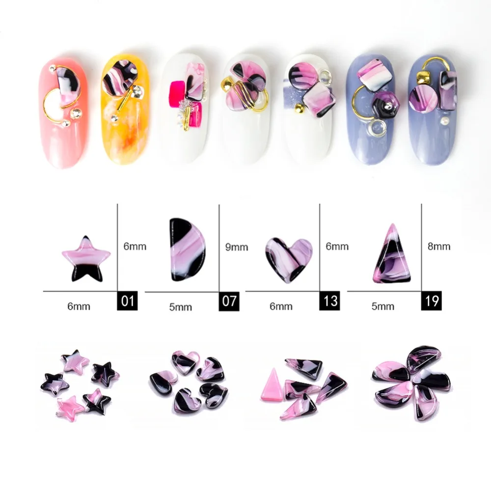 10 шт./лот японский ногтей горный хрусталь Природный бирюзовый камни 3D Nailarrt