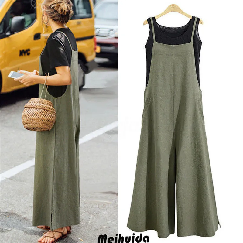 Женский комбинезон свободный с широкими штанинами | Женская одежда