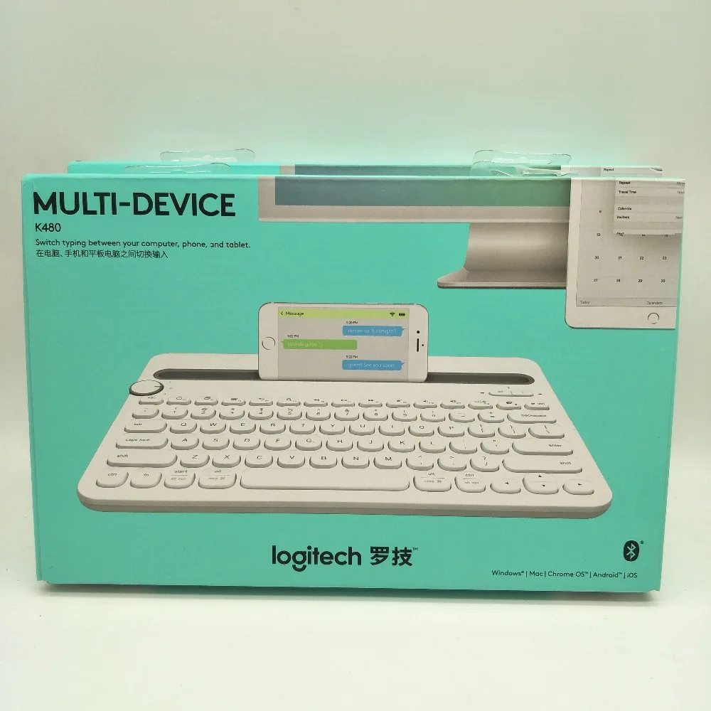 100% оригинальная портативная беспроводная клавиатура Logitech K480 Bluetooth