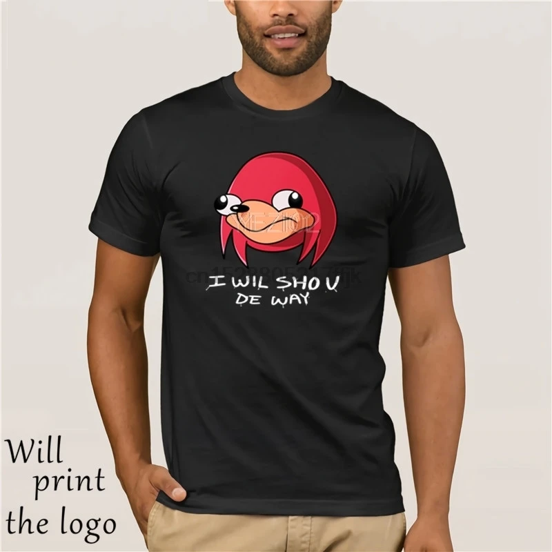 Футболка с надписью i Will sho u de way 2 Уганда knuckles|Мужские футболки| |