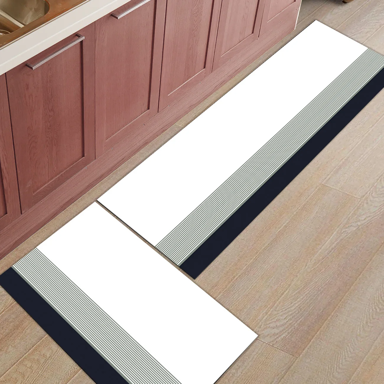 2 шт. полосатого рисунка многоцветная коврик вход передняя дверь ковры Ванная