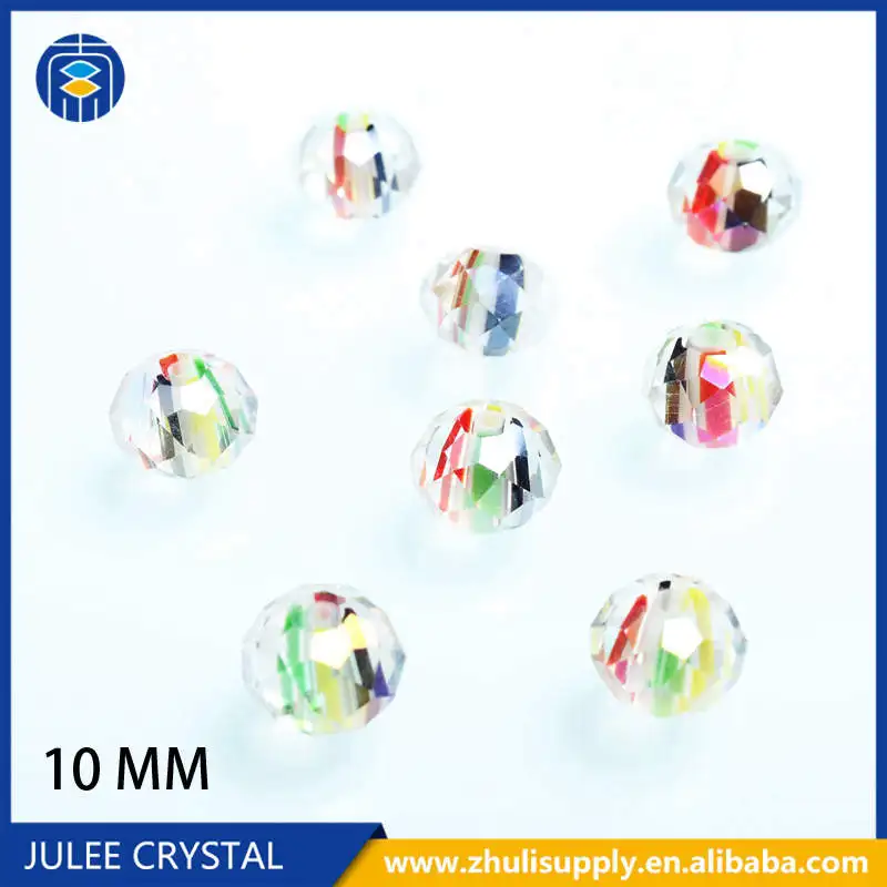 10mm-Green AB Женский Diy браслет цветок Rondelle граненые бусины стеклянные бусины лэмпворк для изготовления ювелирных изделий - Цвет: 10mm-Green AB