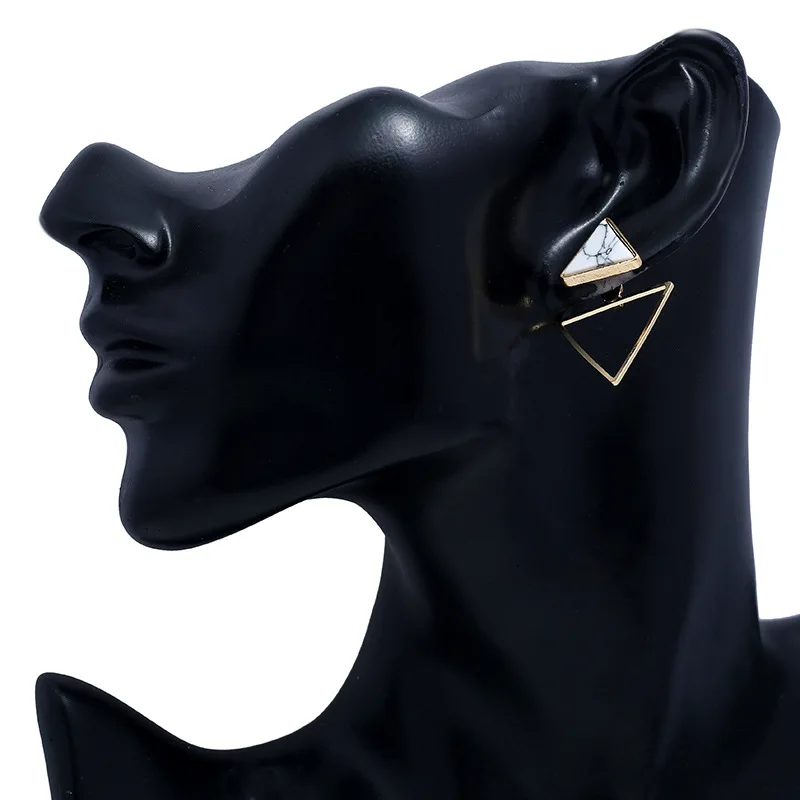 Новые треугольный каменный серьги геометрической формы модные дизайнерские в