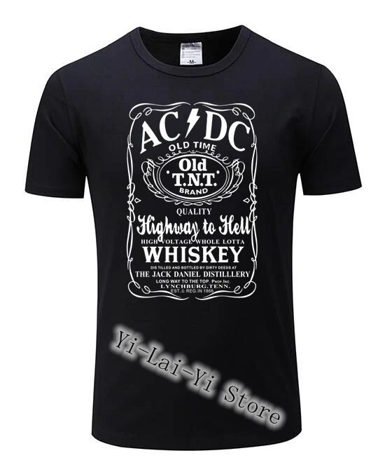 Музыкальная группа ACDC футболка для мужчин Прямая поставка Летняя AC DC короткий