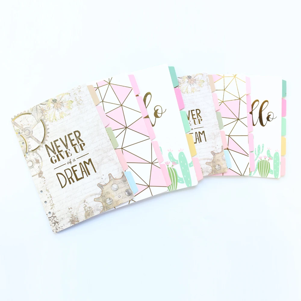 Domikee милый 6 кольцевый бумажный индексный разделитель для переплета канцелярские