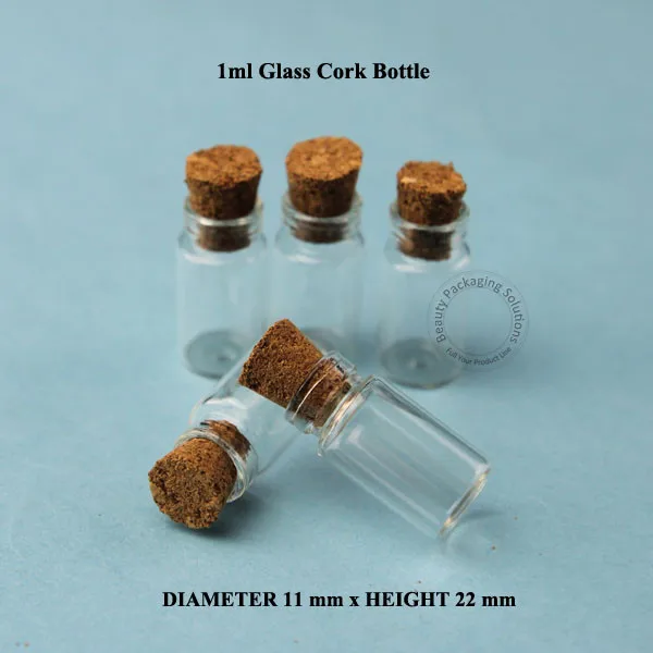 Стеклянный пробковый флакон 100 шт./лот 1 мл мини-флакон подарок маленький пустый