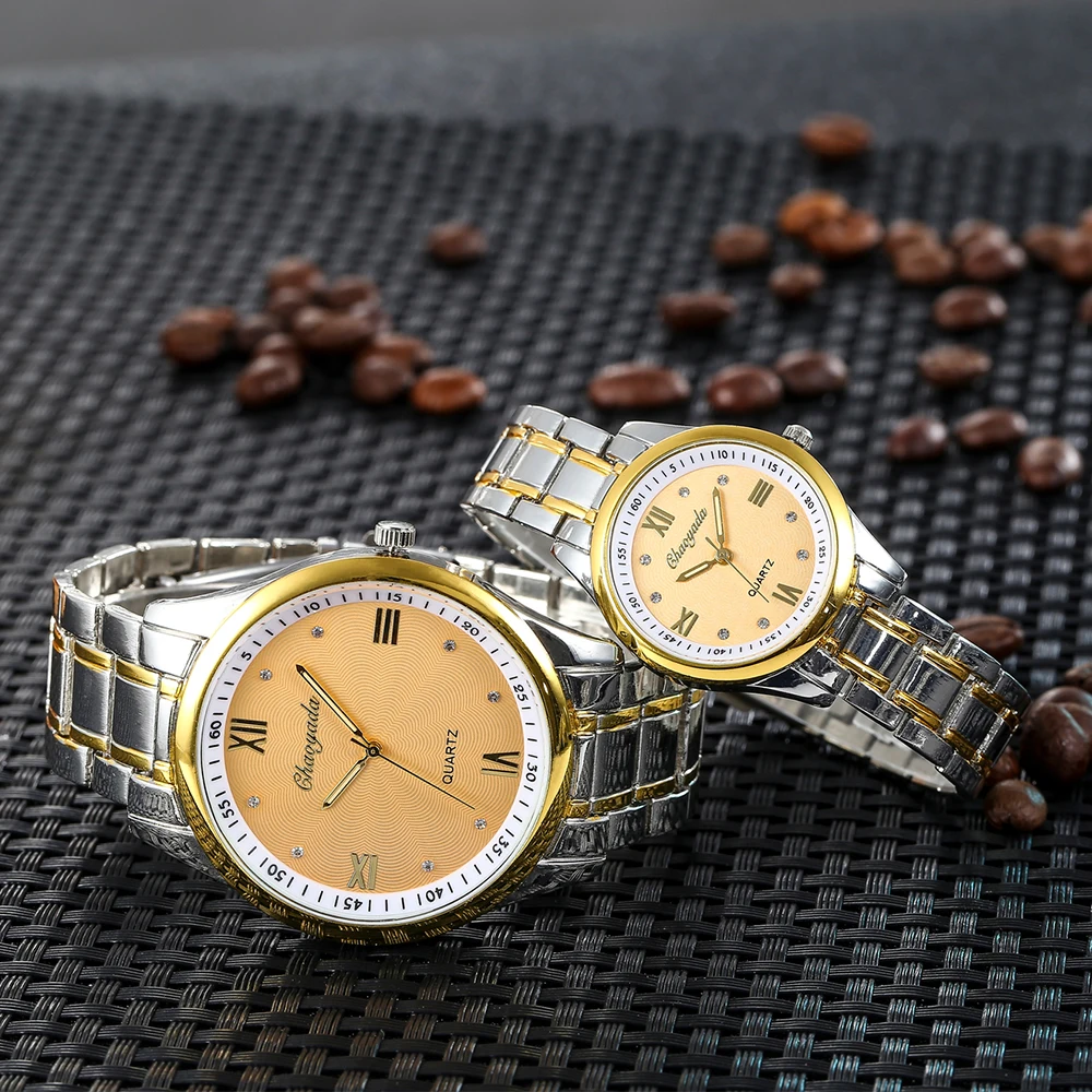 new women men couples lovers stainless steel diamond business quartz watches ladies luxury gold sliver bracelet watches