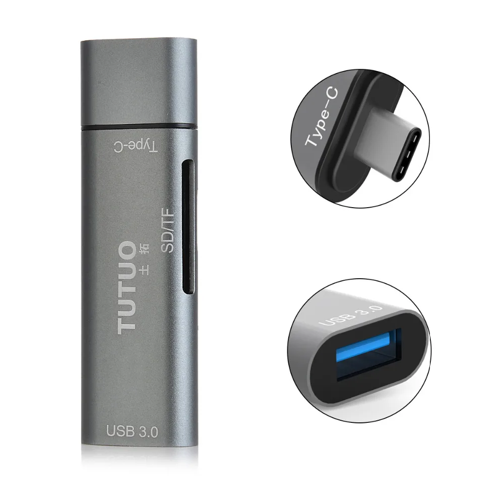 TUTUO [Type C V15] USB Мужчина к A 3.0 Женский Адаптер SD/TF Card Reader Универсальный OTG Разъем для