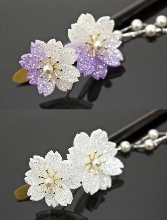 white 1 шт. Ретро Натуральная Мода Вишневый цвет шпилька головной убор ручной работы винтажные женские свадебные украшения ручка для волос на китайском языке подарок - Окраска металла: white