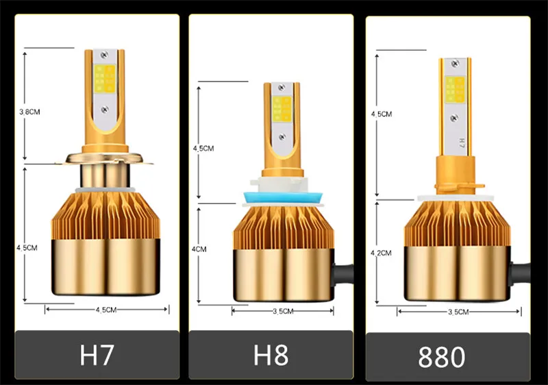 Двойной цвет 3000k 6000K H4 H7 H11 H1 H13 H3 9005 9006 9012 COB светодиодный ная лампа для