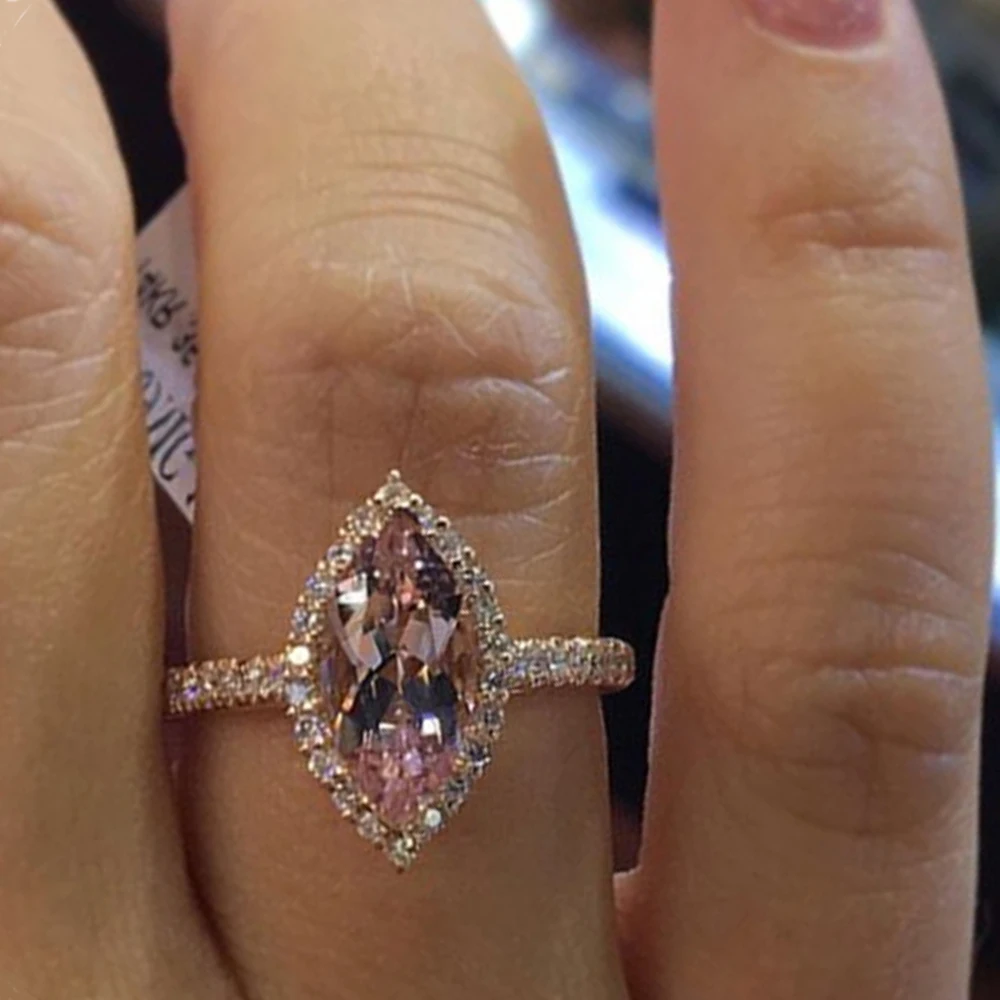 1 Pcs Classic Oval Inlaid Crystal Gold Rings Lady Fashion Exquisite Wedding Anniversary Jewelry Gifts Women Ring | Украшения и