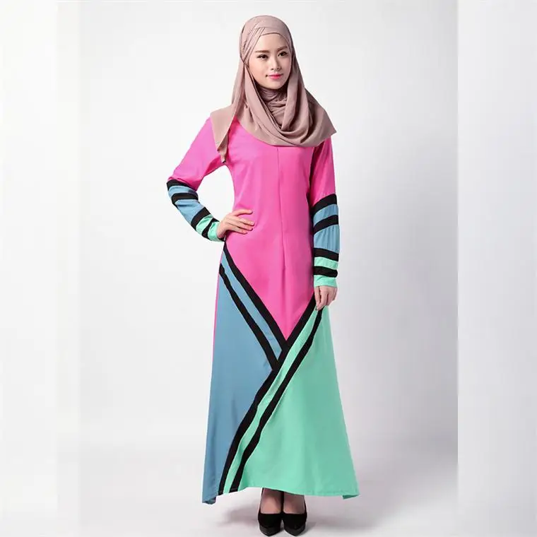 Женская Abayas платье женщин одежда Исламской твердых Турции халаты трикотажные
