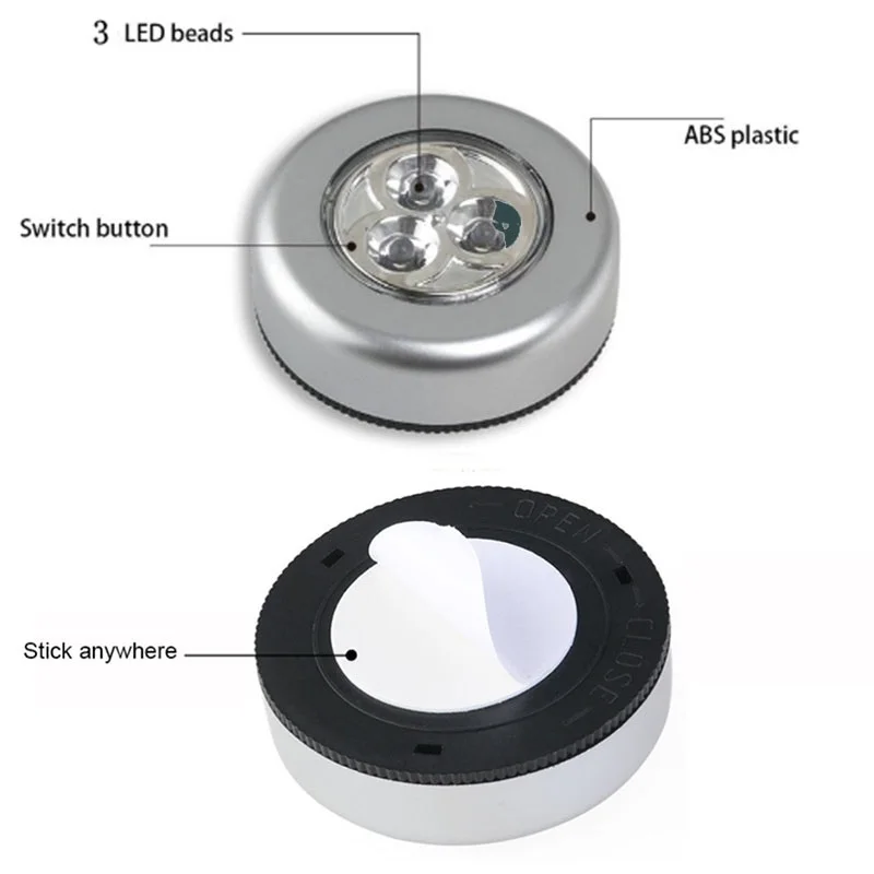 3 светодиодных шкафа шайба свет кухня спальня светильник в шкаф Беспроводной