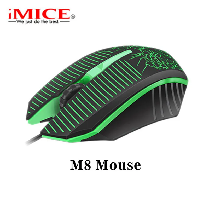 M8 Mouse IMice профессиональная Проводная игровая клавиатура, игровые клавиатуры, мышь, комплект, светодиодный, подсветка, USB Проводная клавиатура, мышь, набор для ПК, настольный компьютер - Цвет: M8 Mouse