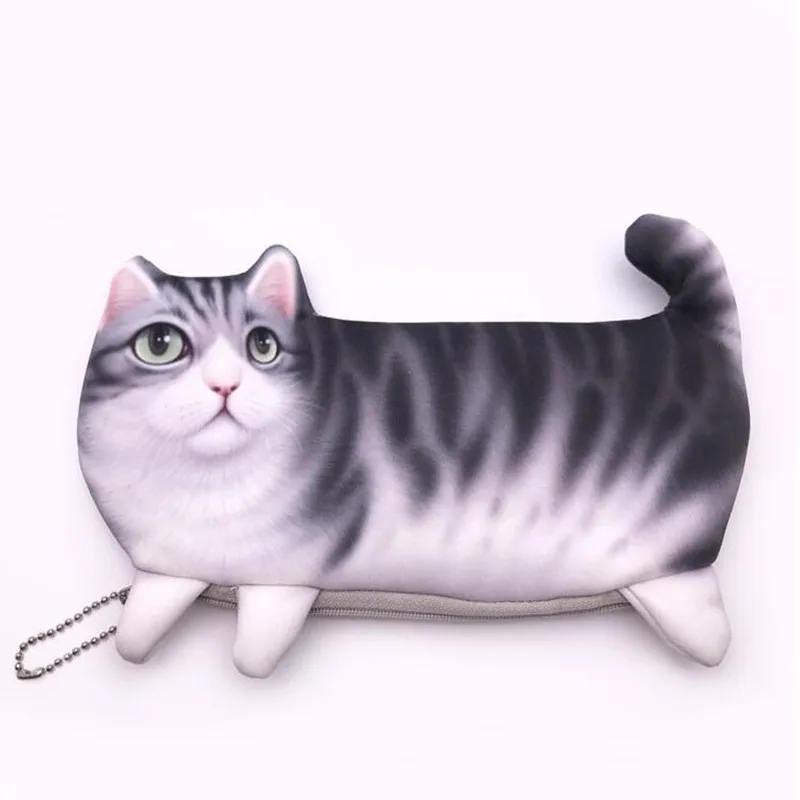 Чехол для макияжа с кошкой косметичка туалетных принадлежностей пенал 3D принтом