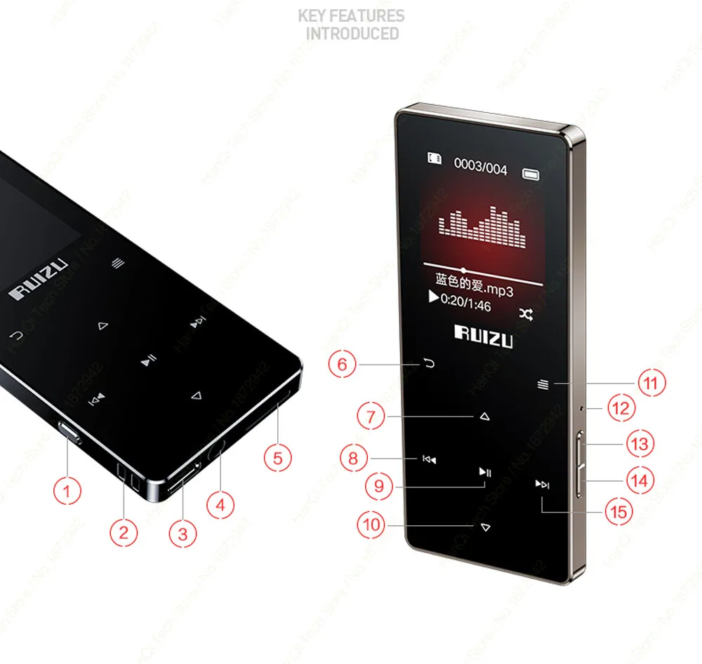 Ruidu D28 Bluetooth MP3 плеер 8G музыкальный плеер Портативный Walkman со встроенным динамиком поддержка fm-рекордер электронная книга часы Шагомер