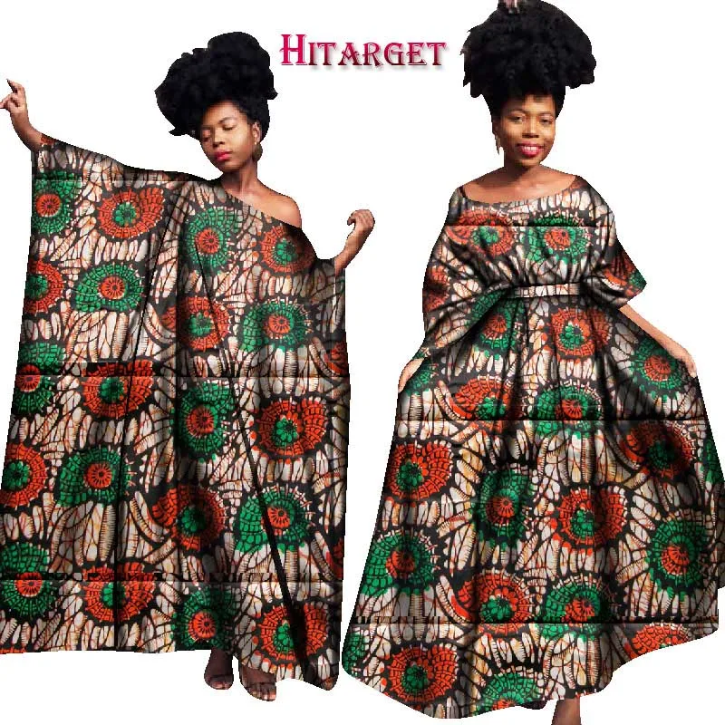 Винтажные африканские платья для женщин Bazin Riche Kanga одежда большой халат Vestidos Dashiki Африканские Восковые платья с принтом Одежда WY1701
