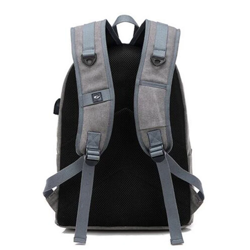 Холщовый рюкзак для мужчин и женщин с usb зарядкой отверстиями наушников