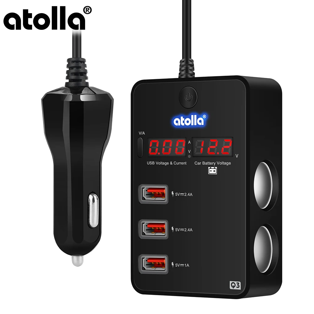 Atolla usb 3 0 разветвитель автомобильное зарядное устройство 120 Вт 12 В/24 В