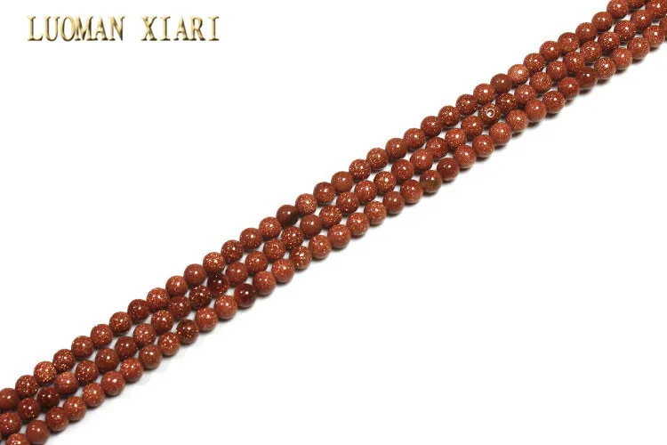 Gold Sand stone AAA 3 мм натуральный камень бусины розовый кварц кристалл Аметист, Агат для самостоятельного изготовления ювелирных изделий браслет материал Strand 15'' - Цвет: Gold Sand stone