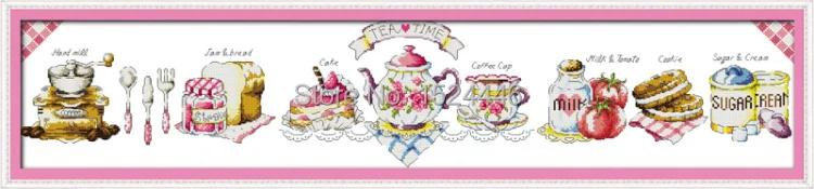 Чайное блюдо для торта печенья кофейни Декор рассчитан на печать холсте DMC 11CT 14CT