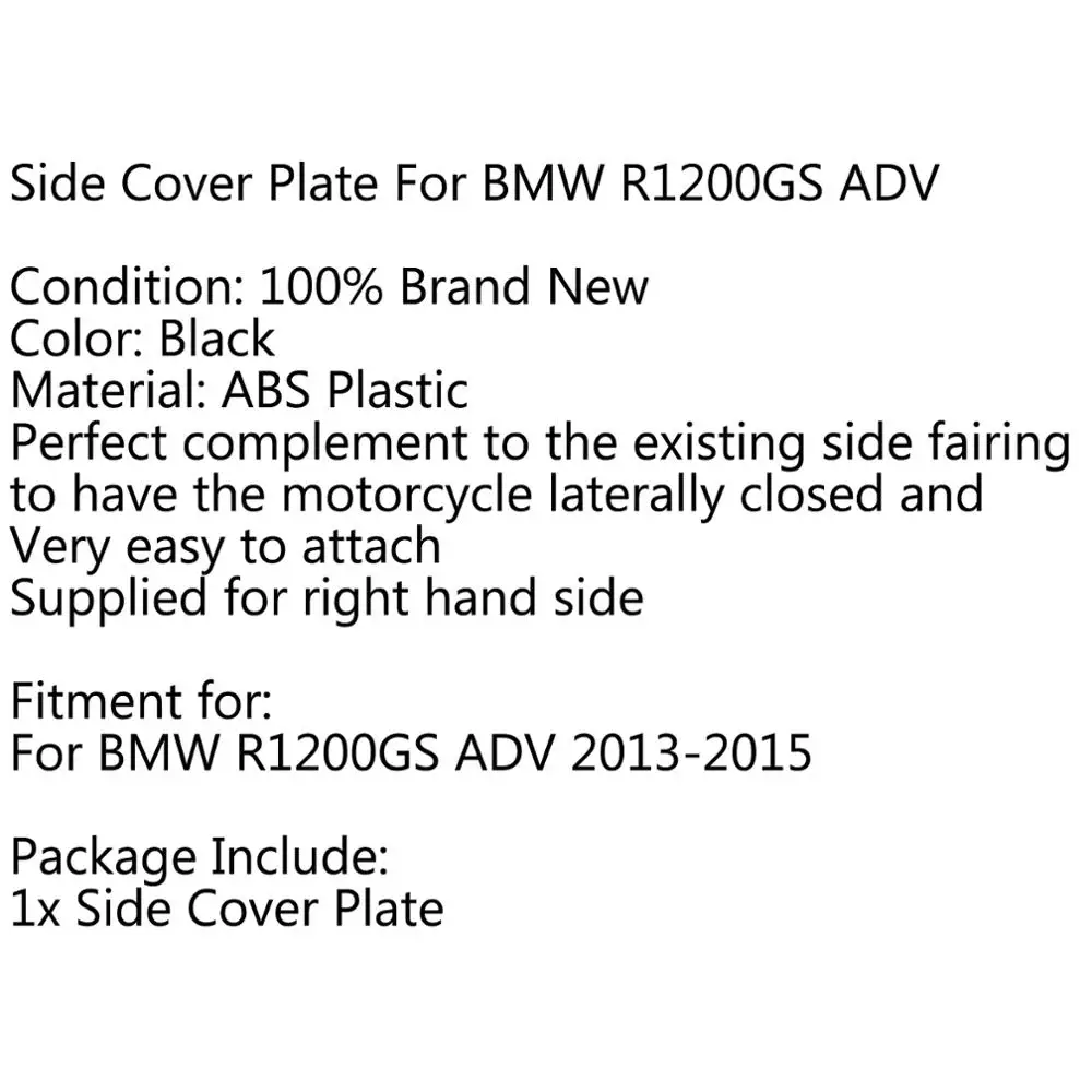 

Artudatech Motorcycle Panel Side Cover Plate Right Frame Side Panel For BMW R1200GS ADV 2013-2015