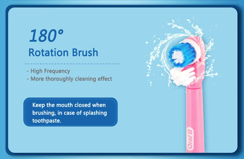 OralB, электрическая зубная щетка для детей, уход за деснами, вращение, живучесть, мультяшная, Здоровье полости рта, Мягкая зубная щетка для детей, на батарейках