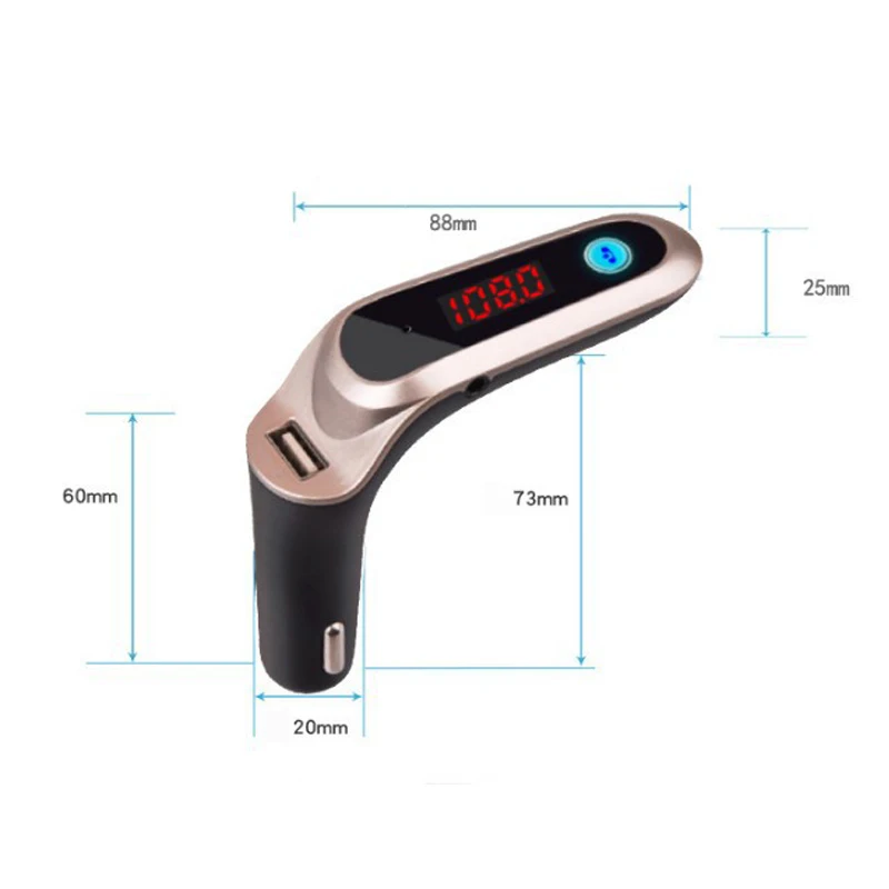 Универсальный FM передатчик 2.1A USB модулятор Автомобильный комплект S7 Bluetooth Handsfree MP3